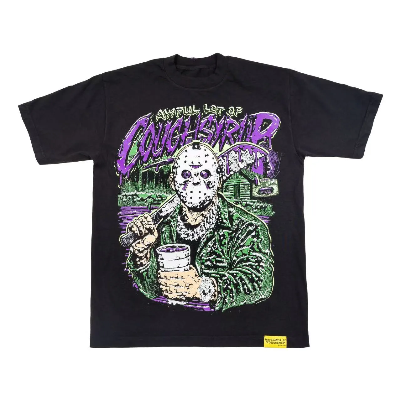 2237# Black ｜ THAT'S A AWFUL LOT OF COUGH SYRUP In Stock T （fabric):32 Sizes（size）：S-M L X L （colour）： Black/ 👉